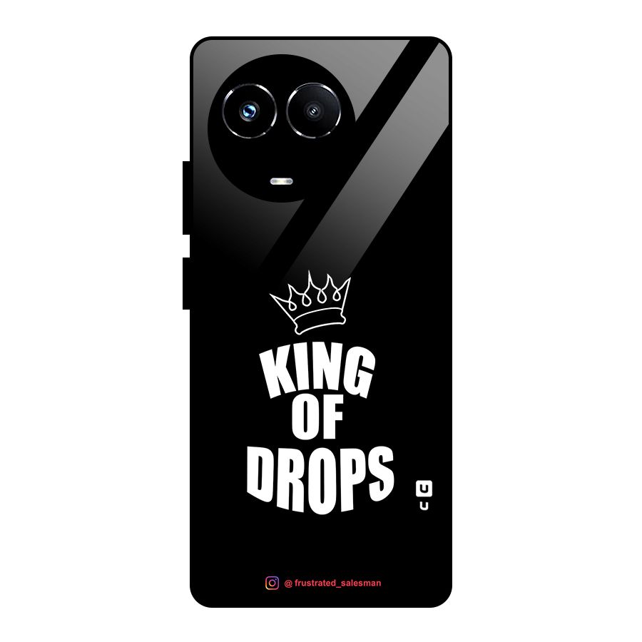 King of Drops Black Glass Back Case for Realme 11X