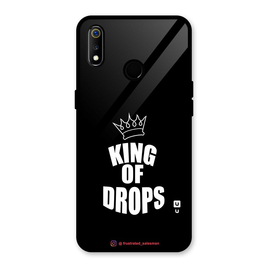King of Drops Black Glass Back Case for Realme 3i