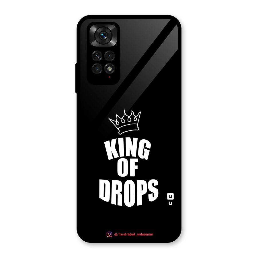 King of Drops Black Glass Back Case for Redmi Note 11S