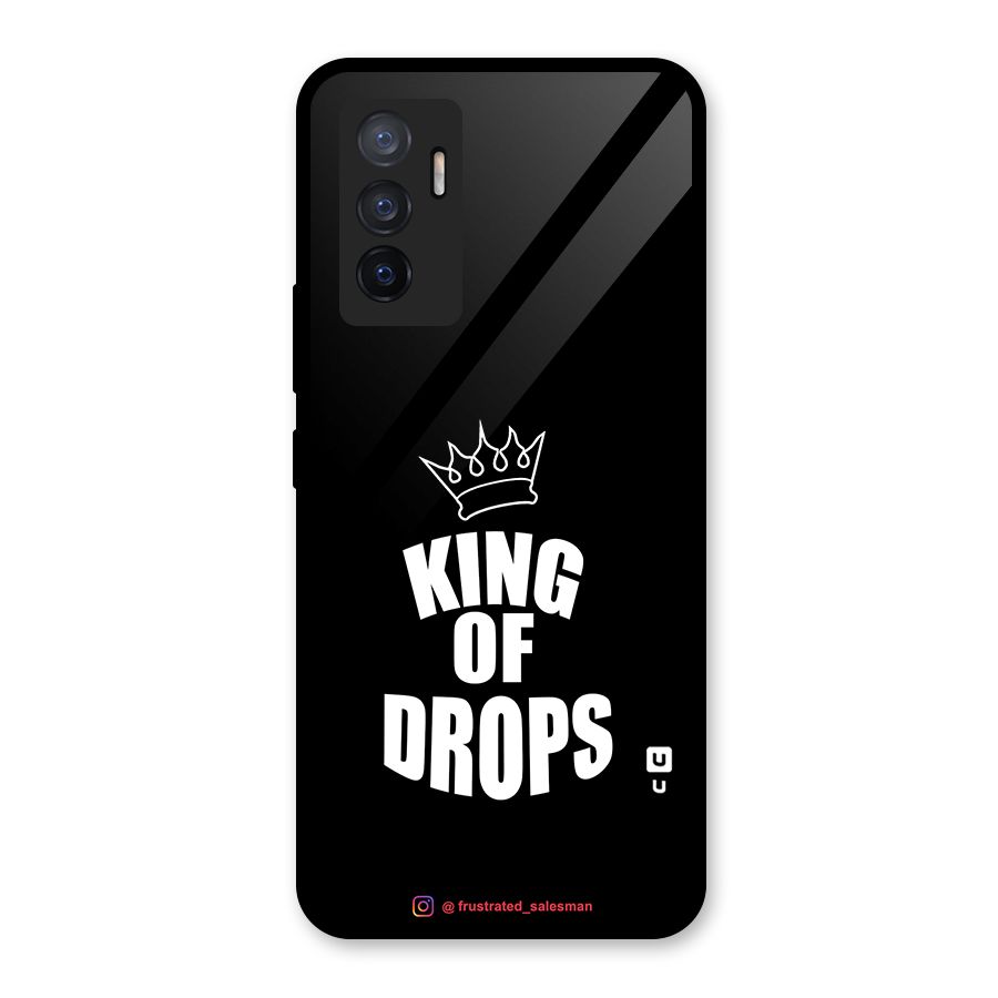 King of Drops Black Glass Back Case for Vivo V23e