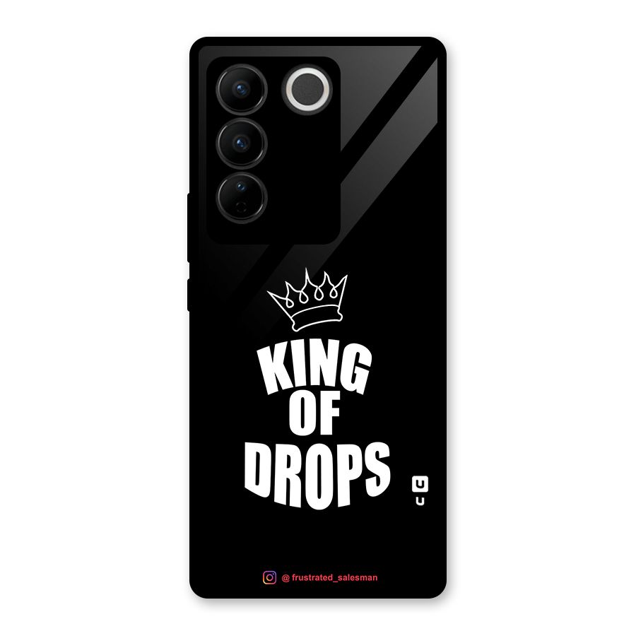 King of Drops Black Glass Back Case for Vivo V27