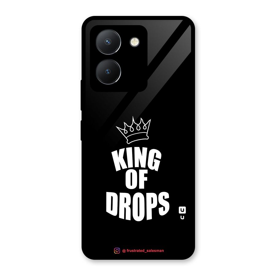 King of Drops Black Glass Back Case for Vivo Y36