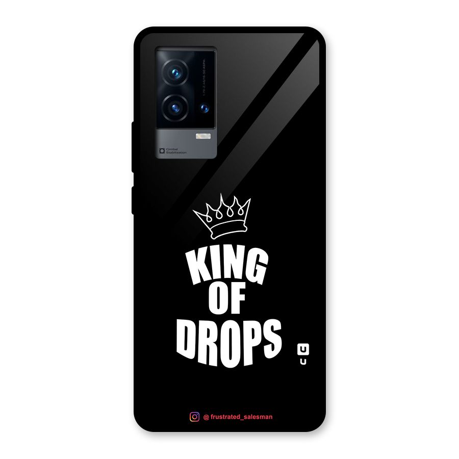 King of Drops Black Glass Back Case for iQOO 9 5G