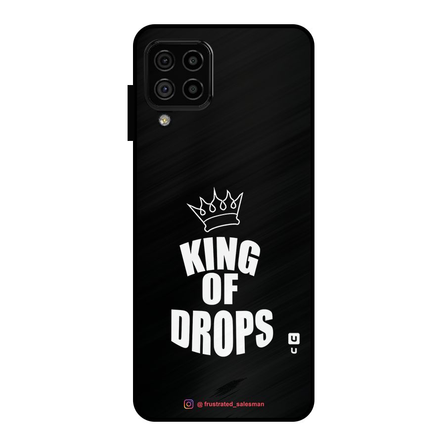 King of Drops Black Metal Back Case for Galaxy A22 4G