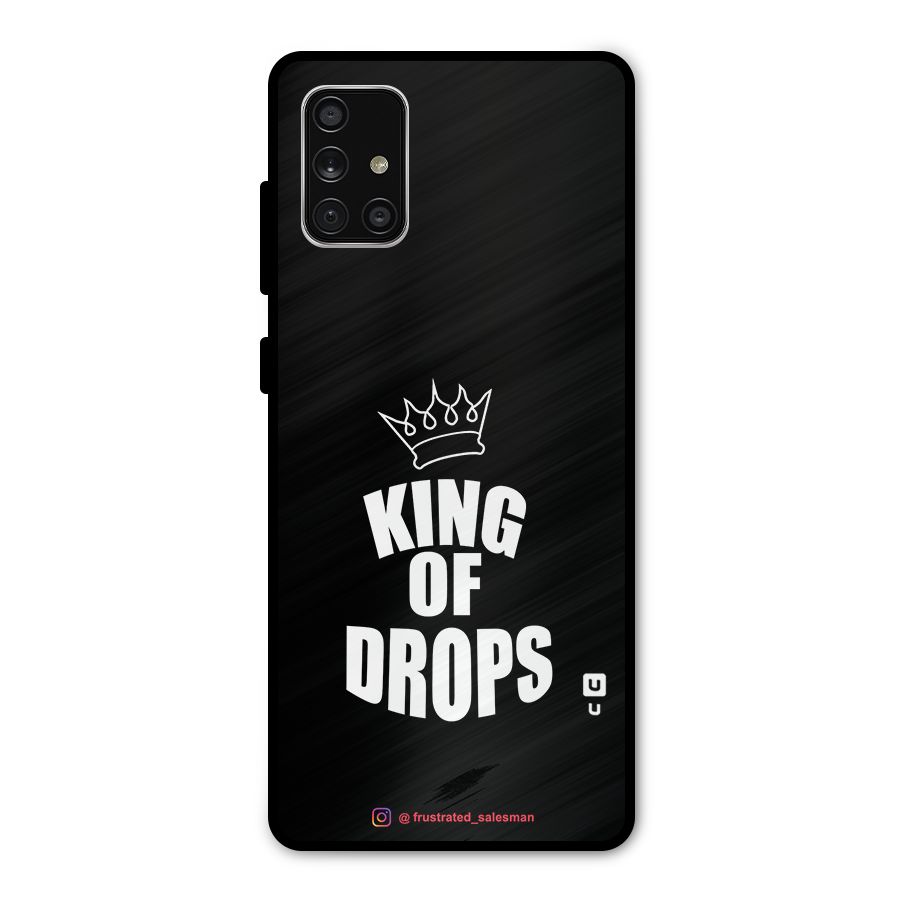 King of Drops Black Metal Back Case for Galaxy A71