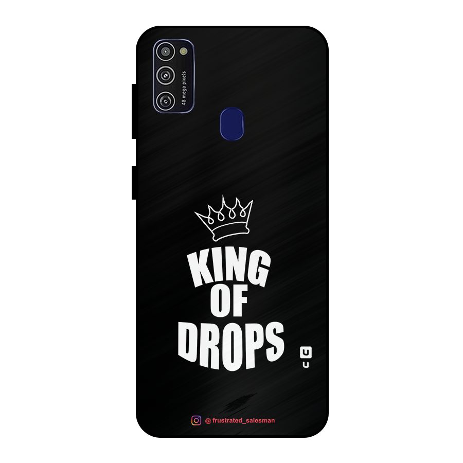 King of Drops Black Metal Back Case for Galaxy M21