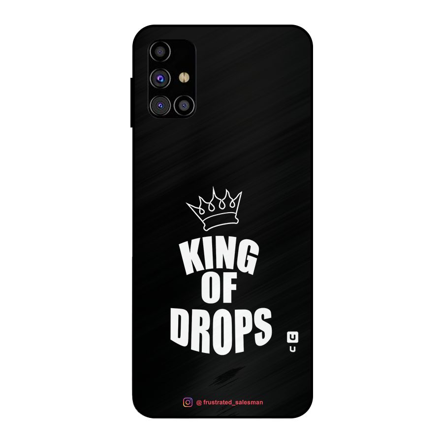 King of Drops Black Metal Back Case for Galaxy M31s
