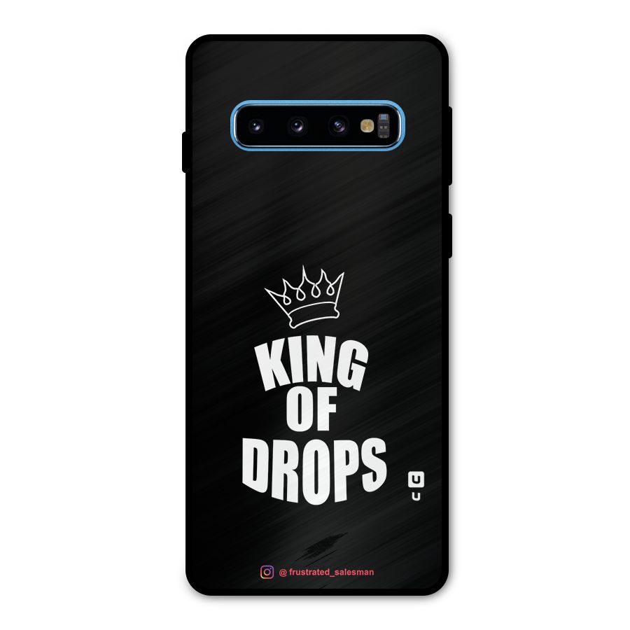 King of Drops Black Metal Back Case for Galaxy S10