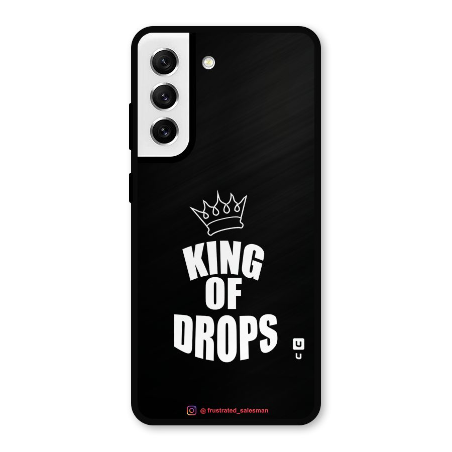 King of Drops Black Metal Back Case for Galaxy S21 FE 5G