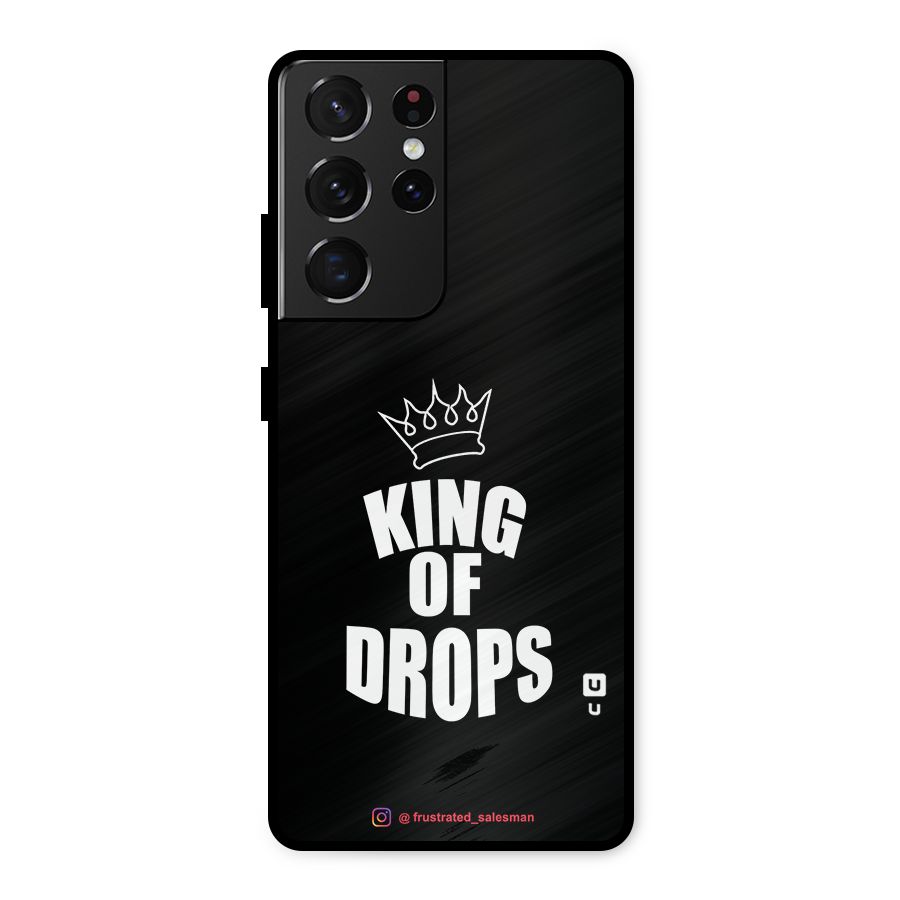 King of Drops Black Metal Back Case for Galaxy S21 Ultra 5G