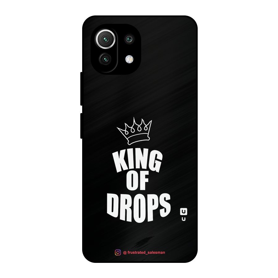 King of Drops Black Metal Back Case for Mi 11 Lite