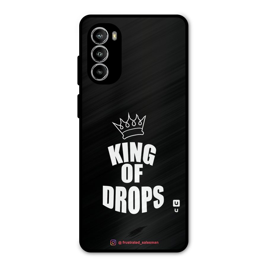 King of Drops Black Metal Back Case for Moto G52