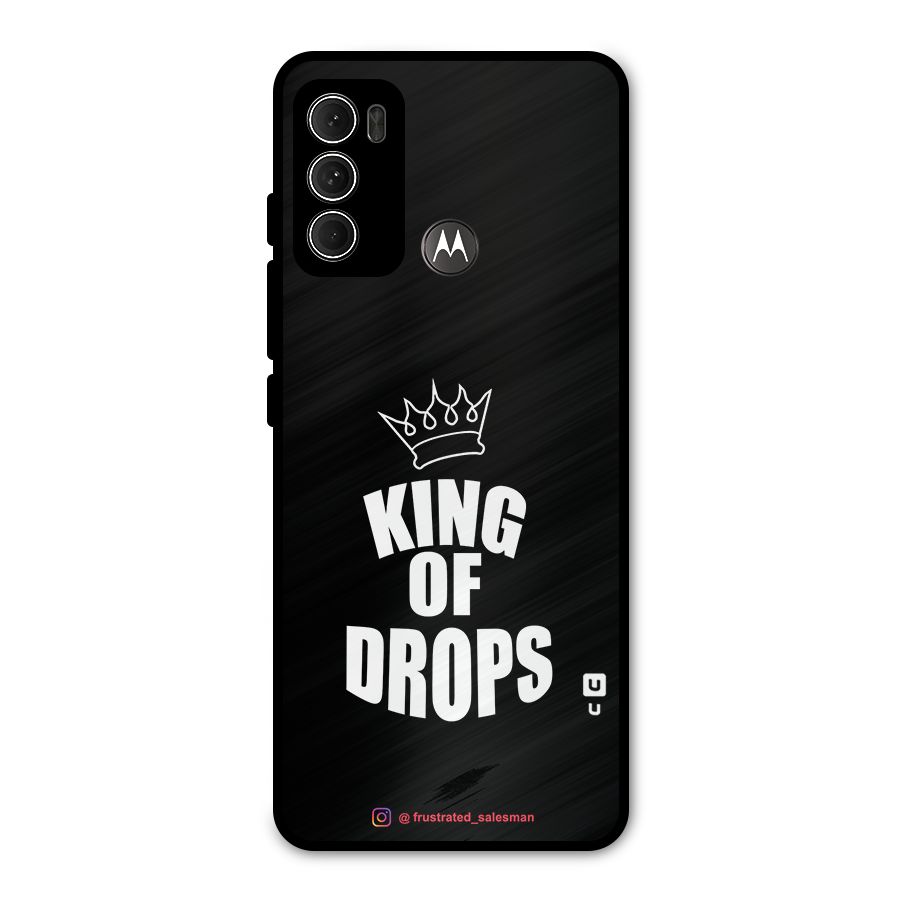 King of Drops Black Metal Back Case for Moto G60