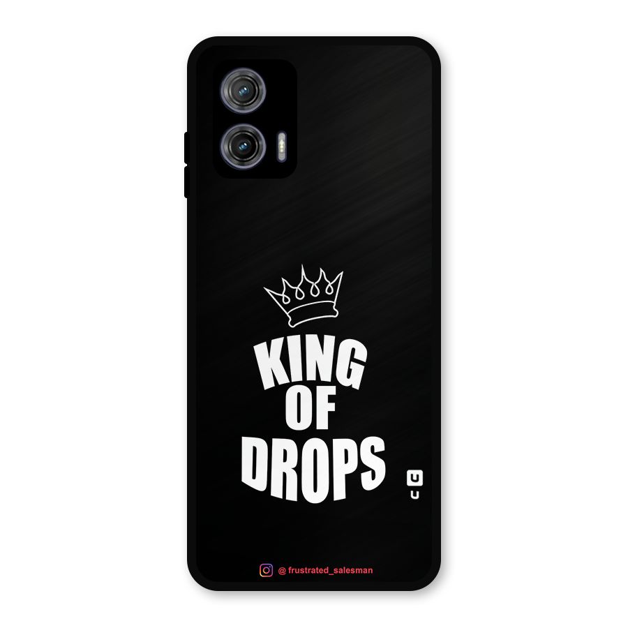 King of Drops Black Metal Back Case for Moto G73