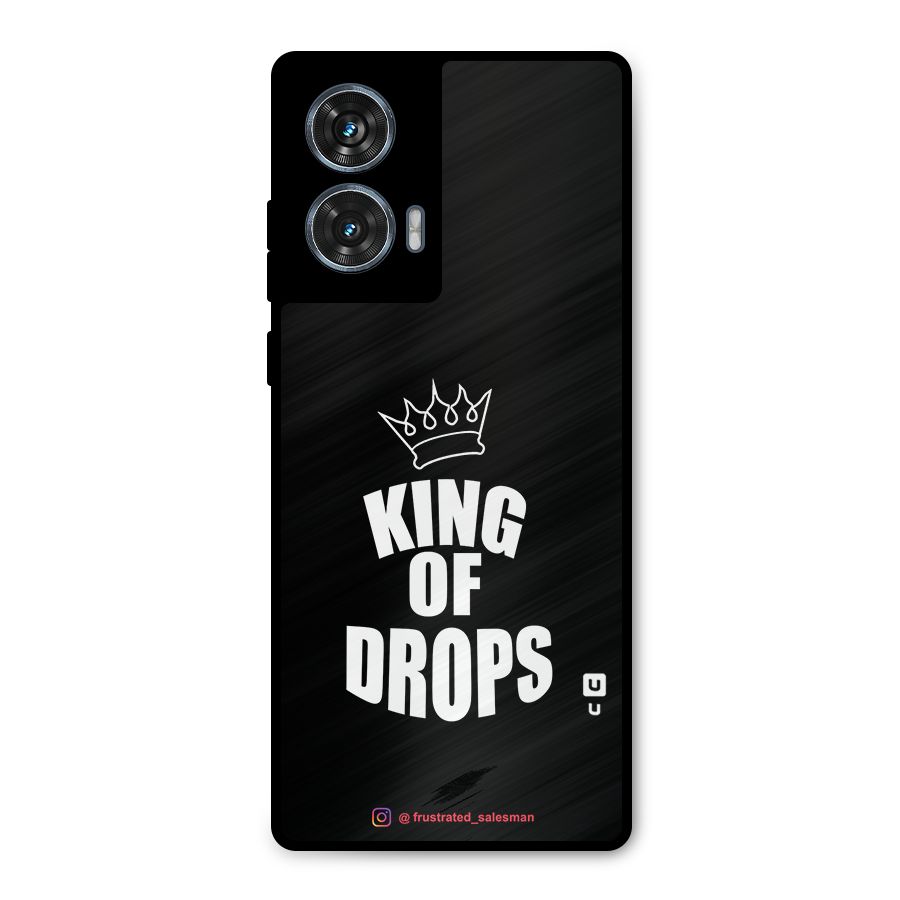 King of Drops Black Metal Back Case for Motorola Edge 50 Fusion