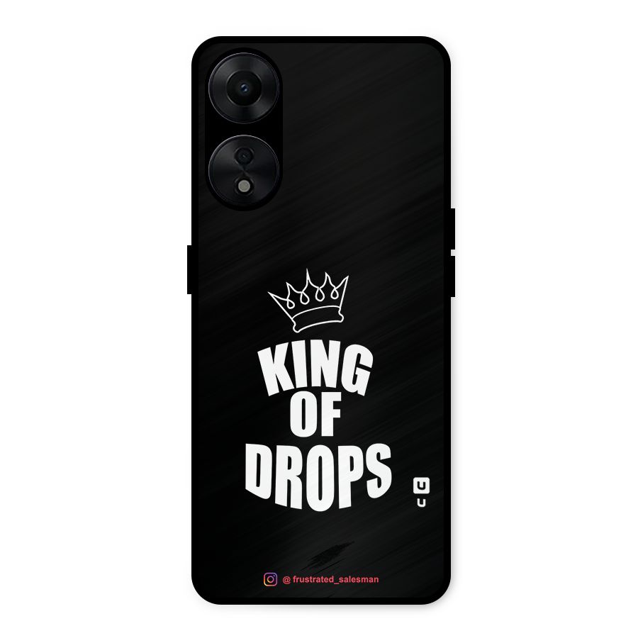 King of Drops Black Metal Back Case for Oppo A78 5G