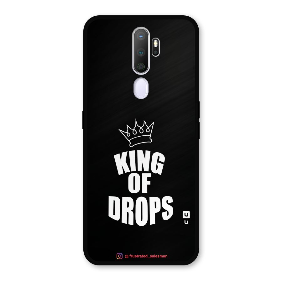 King of Drops Black Metal Back Case for Oppo A9 (2020)