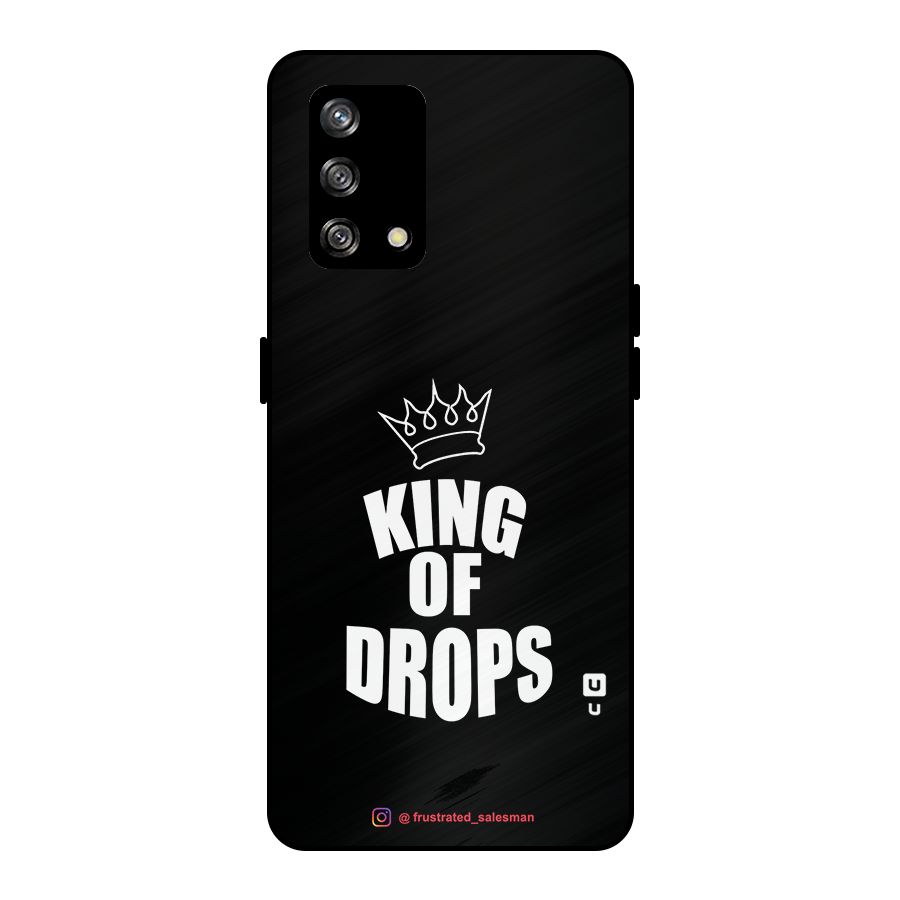 King of Drops Black Metal Back Case for Oppo F19
