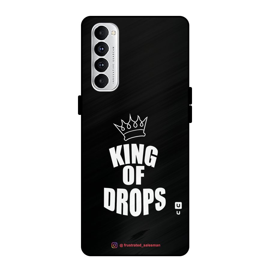 King of Drops Black Metal Back Case for Oppo Reno4 Pro
