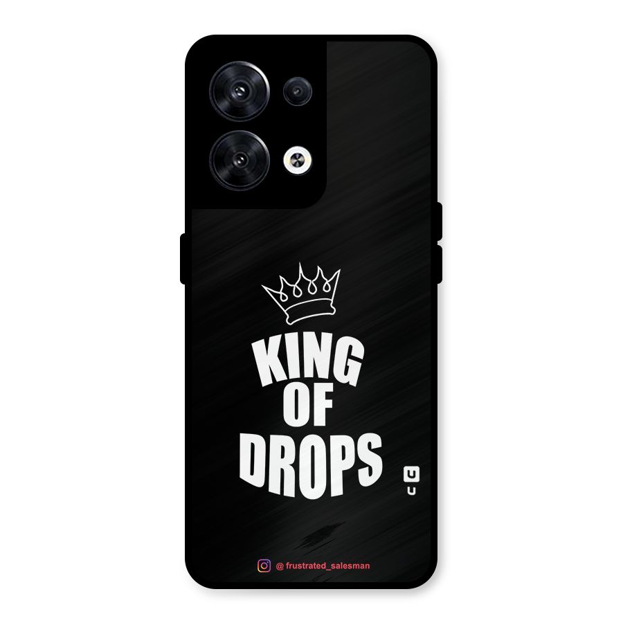 King of Drops Black Metal Back Case for Oppo Reno8 5G