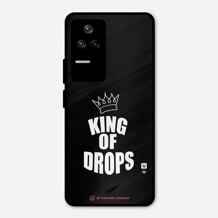 King of Drops Black Metal Back Case for Poco F4 5G