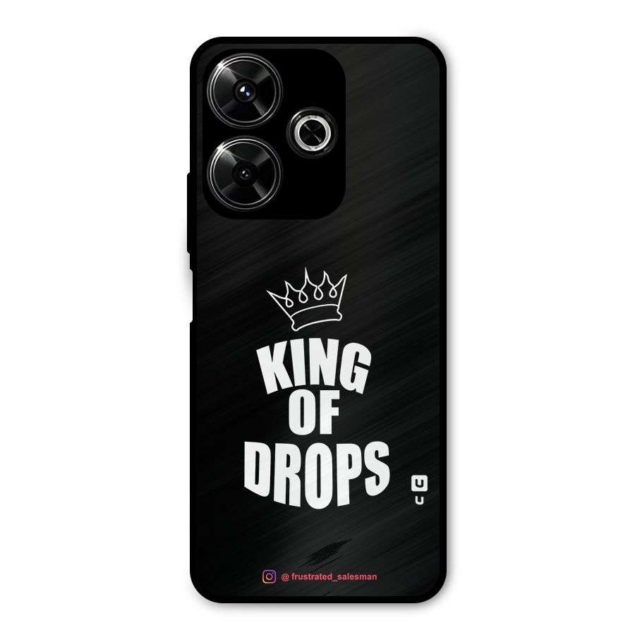 King of Drops Black Metal Back Case for Poco M6 Plus