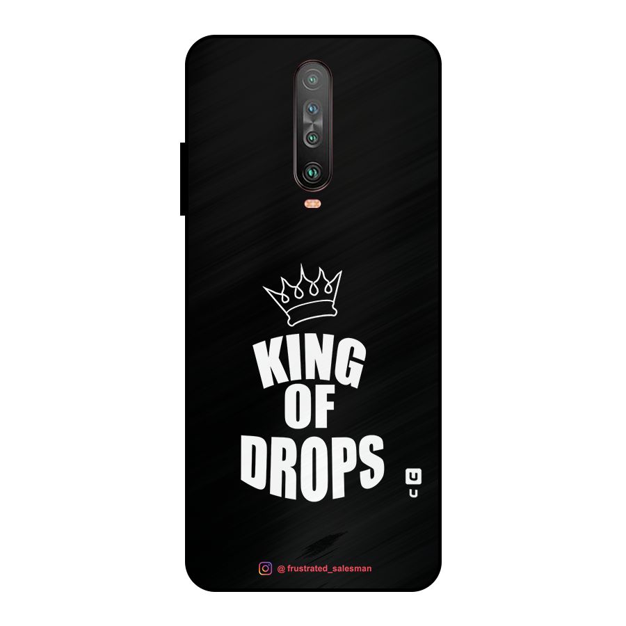 King of Drops Black Metal Back Case for Poco X2