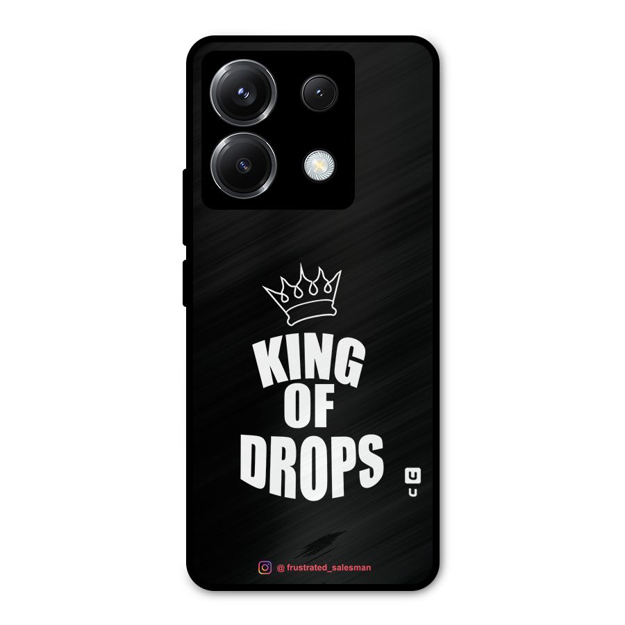 King of Drops Black Metal Back Case for Poco X6