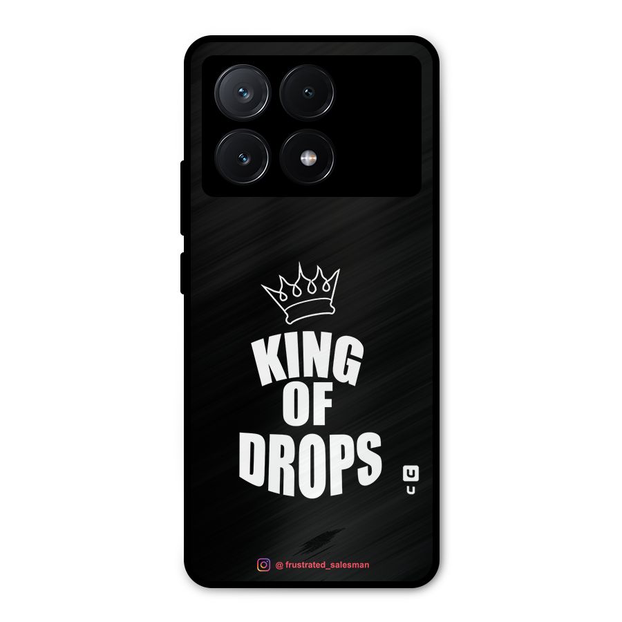 King of Drops Black Metal Back Case for Poco X6 Pro