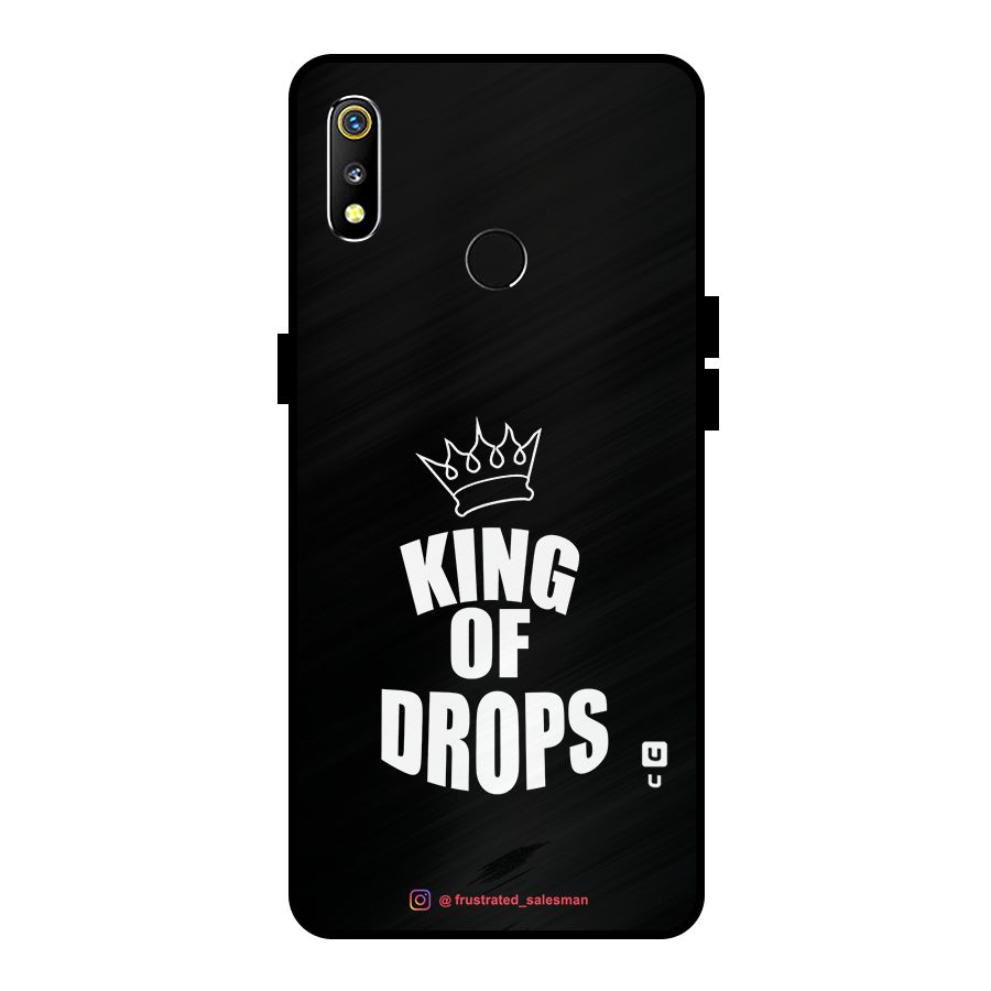 King of Drops Black Metal Back Case for Realme 3