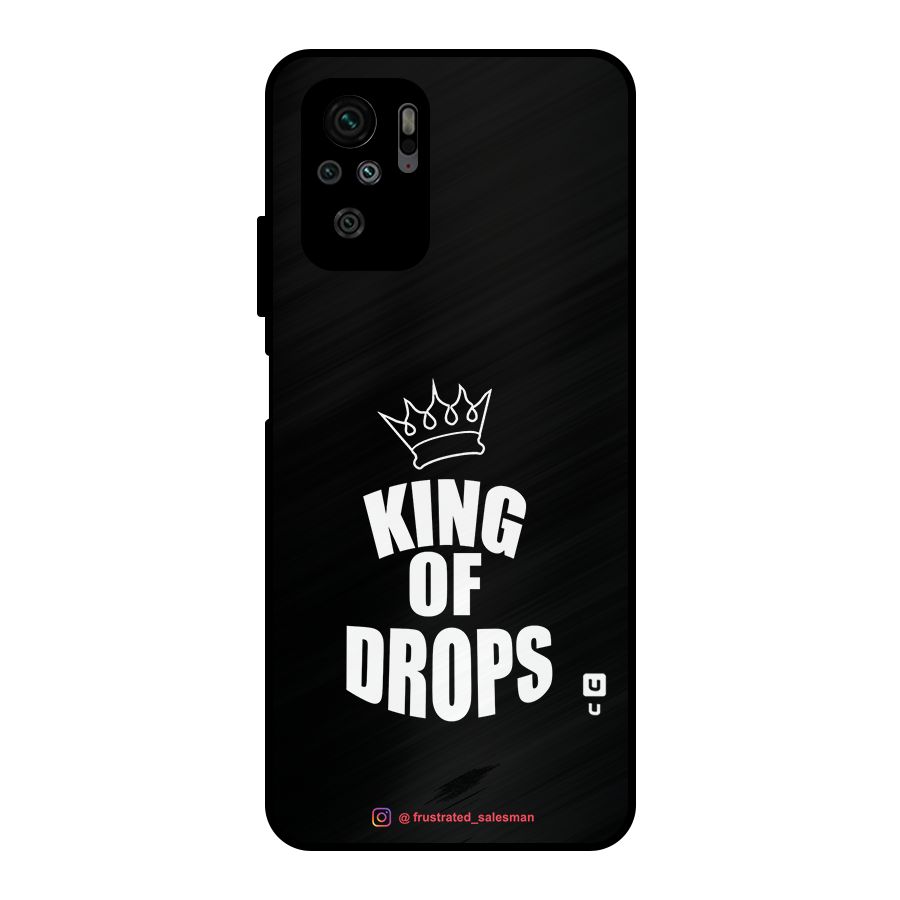 King of Drops Black Metal Back Case for Redmi Note 10S