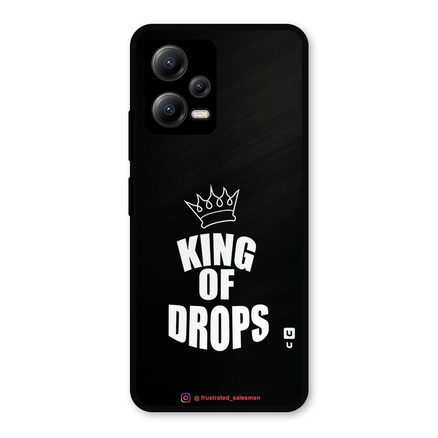 King of Drops Black Metal Back Case for Redmi Note 12 5G