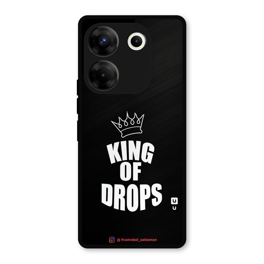 King of Drops Black Metal Back Case for Tecno Camon 20