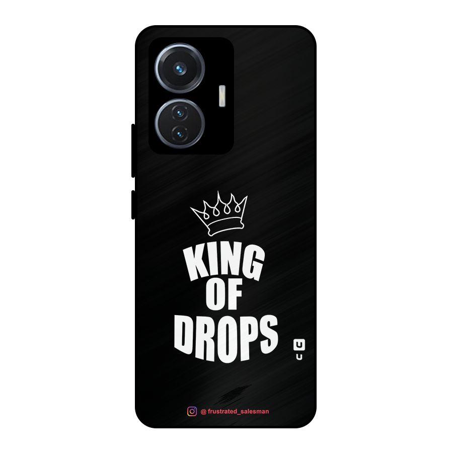 King of Drops Black Metal Back Case for Vivo T1 44W