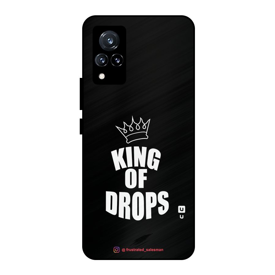King of Drops Black Metal Back Case for Vivo V21 5G