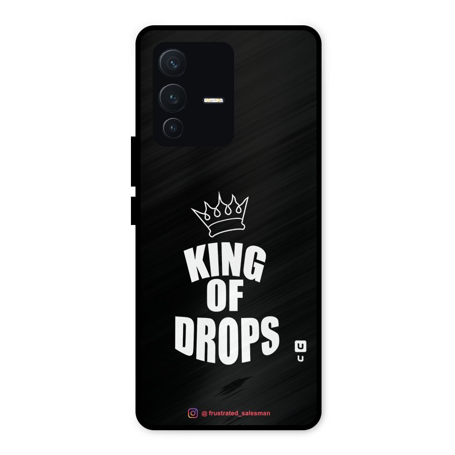 King of Drops Black Metal Back Case for Vivo V23 5G