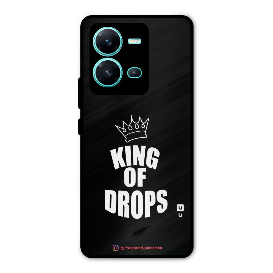 King of Drops Black Metal Back Case for Vivo V25