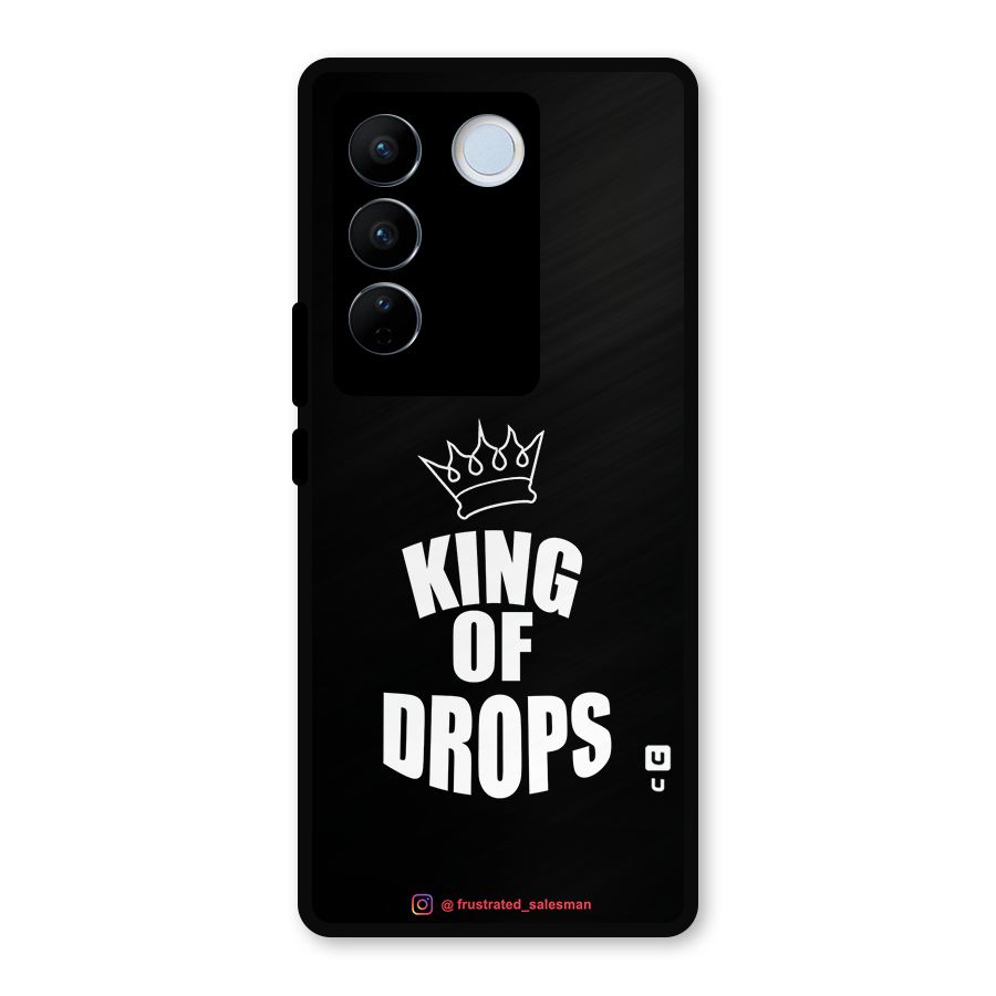 King of Drops Black Metal Back Case for Vivo V27