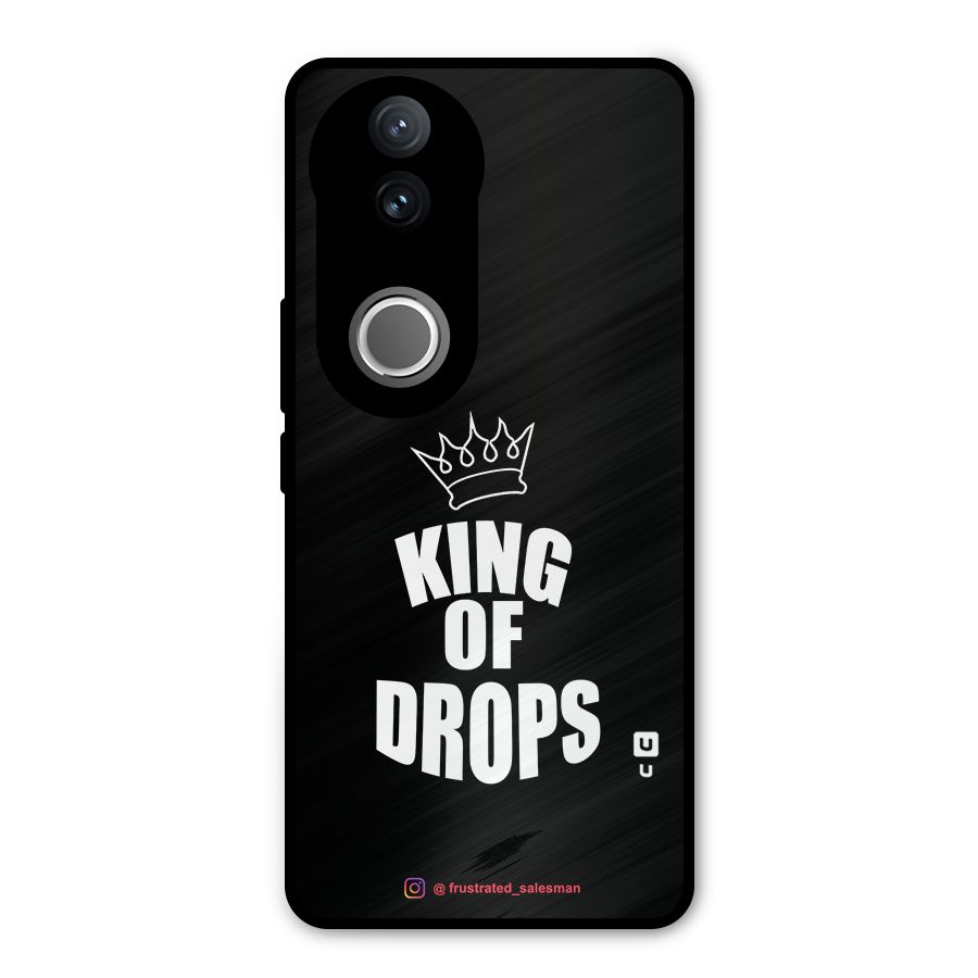 King of Drops Black Metal Back Case for Vivo V50