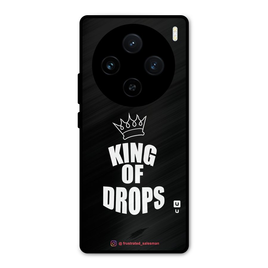 King of Drops Black Metal Back Case for Vivo X100