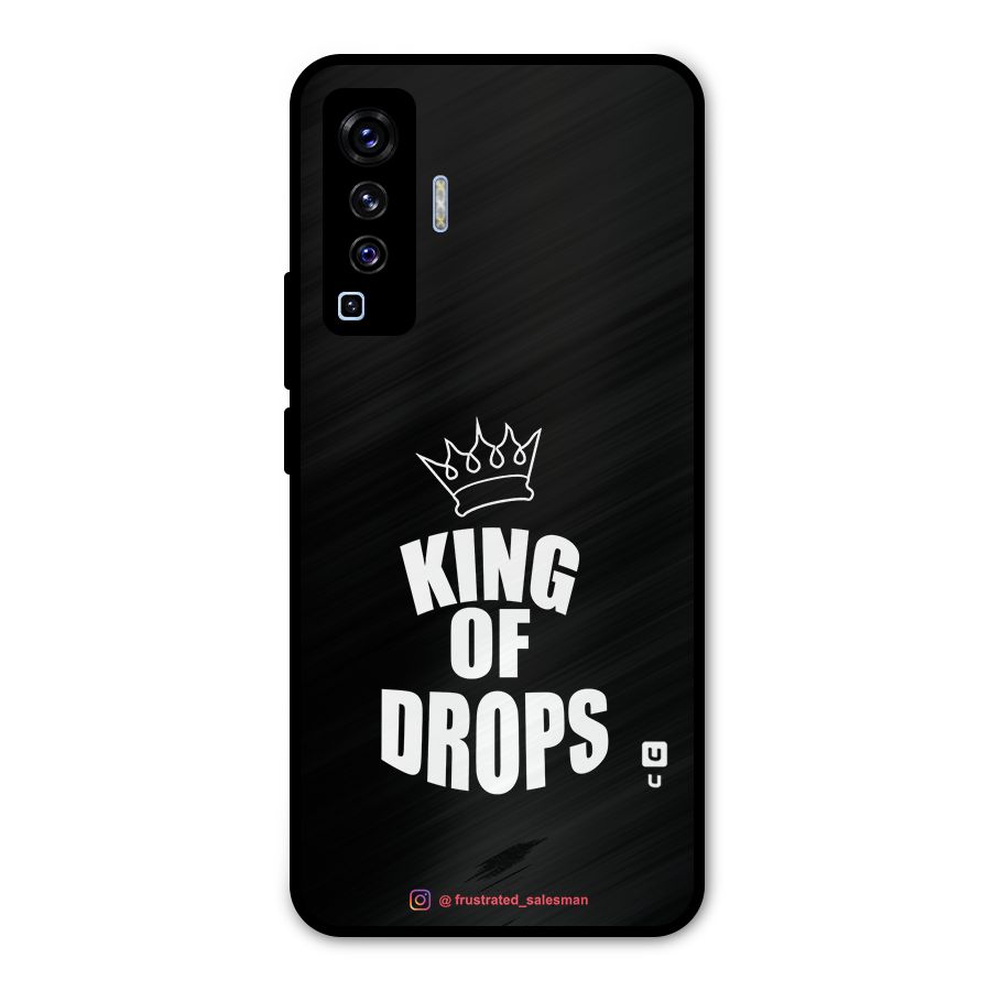 King of Drops Black Metal Back Case for Vivo X50