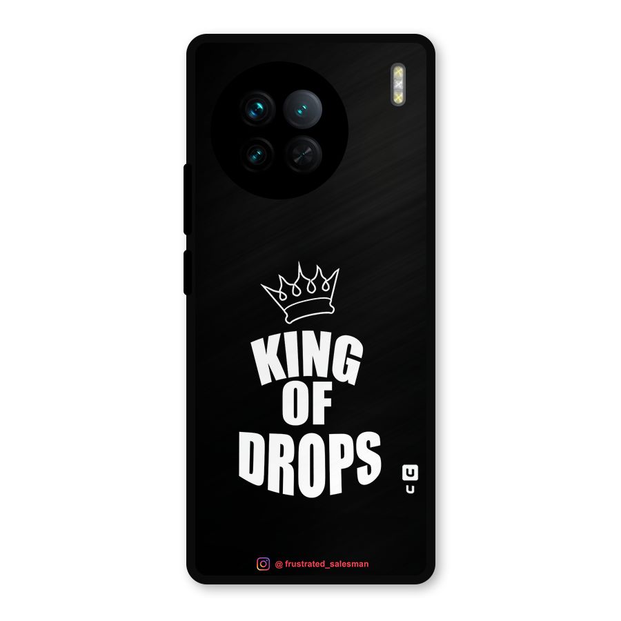 King of Drops Black Metal Back Case for Vivo X90