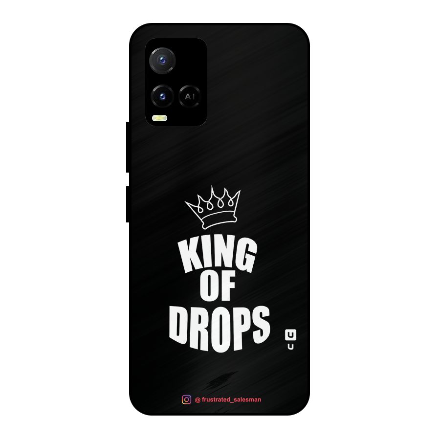 King of Drops Black Metal Back Case for Vivo Y21 2021