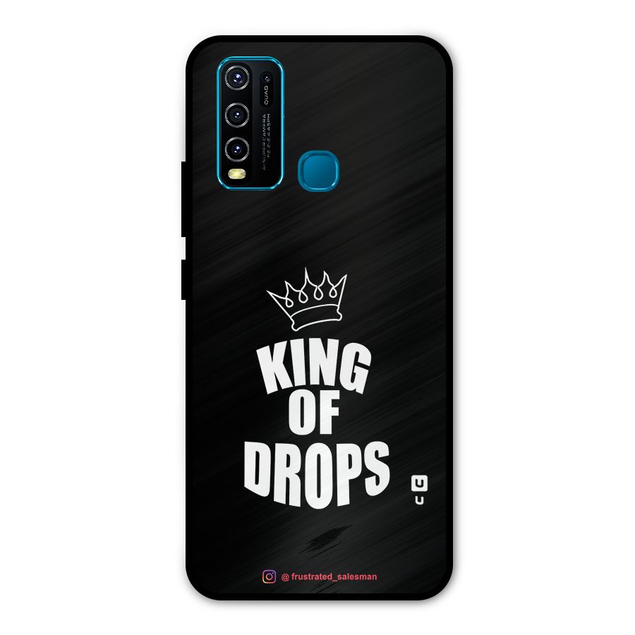 King of Drops Black Metal Back Case for Vivo Y30