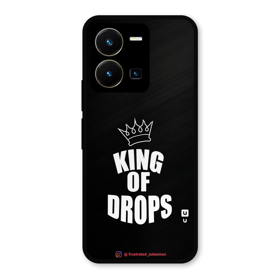 King of Drops Black Metal Back Case for Vivo Y35