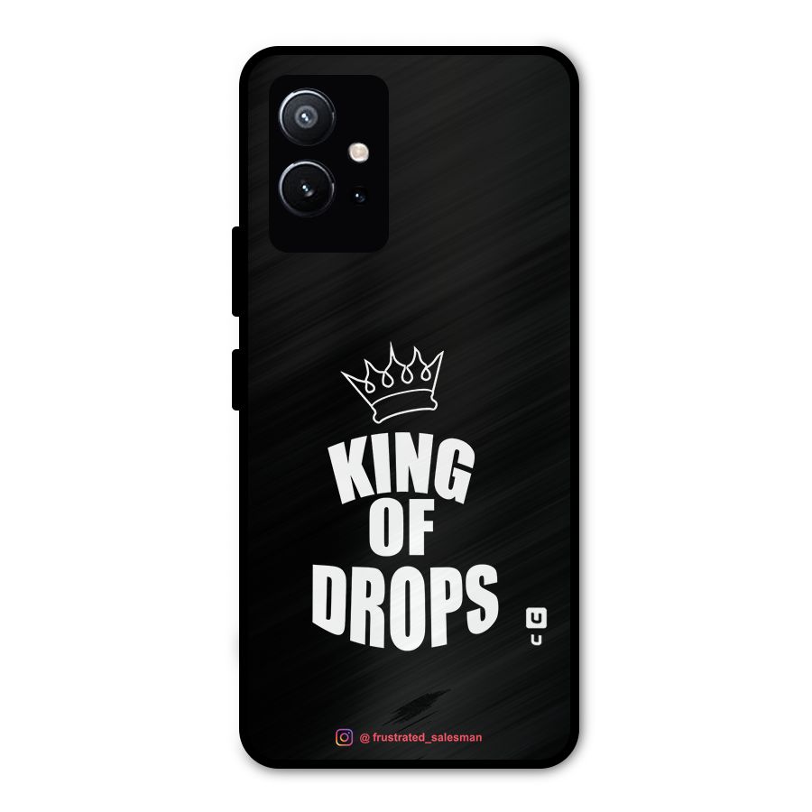 King of Drops Black Metal Back Case for Vivo Y75 5G