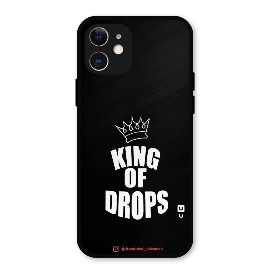 King of Drops Black Metal Back Case for iPhone 12