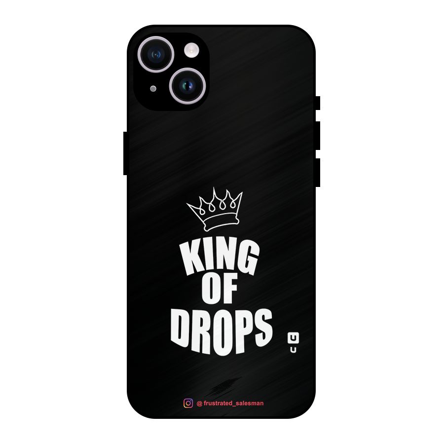 King of Drops Black Metal Back Case for iPhone 14 Plus