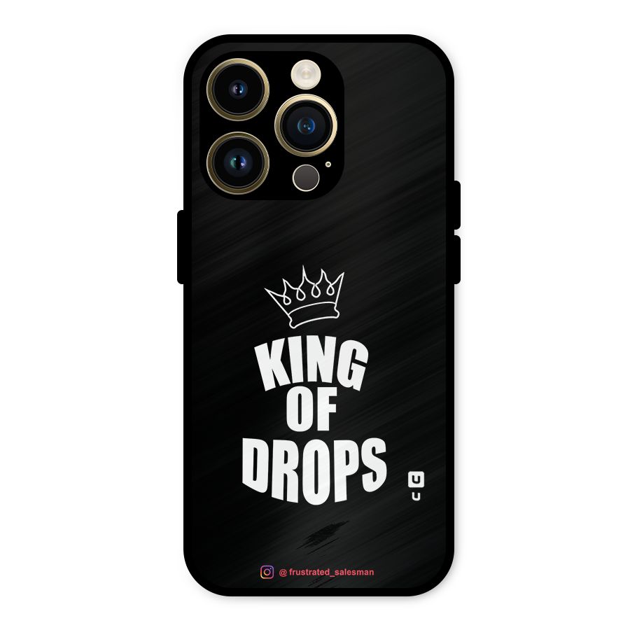 King of Drops Black Metal Back Case for iPhone 14 Pro