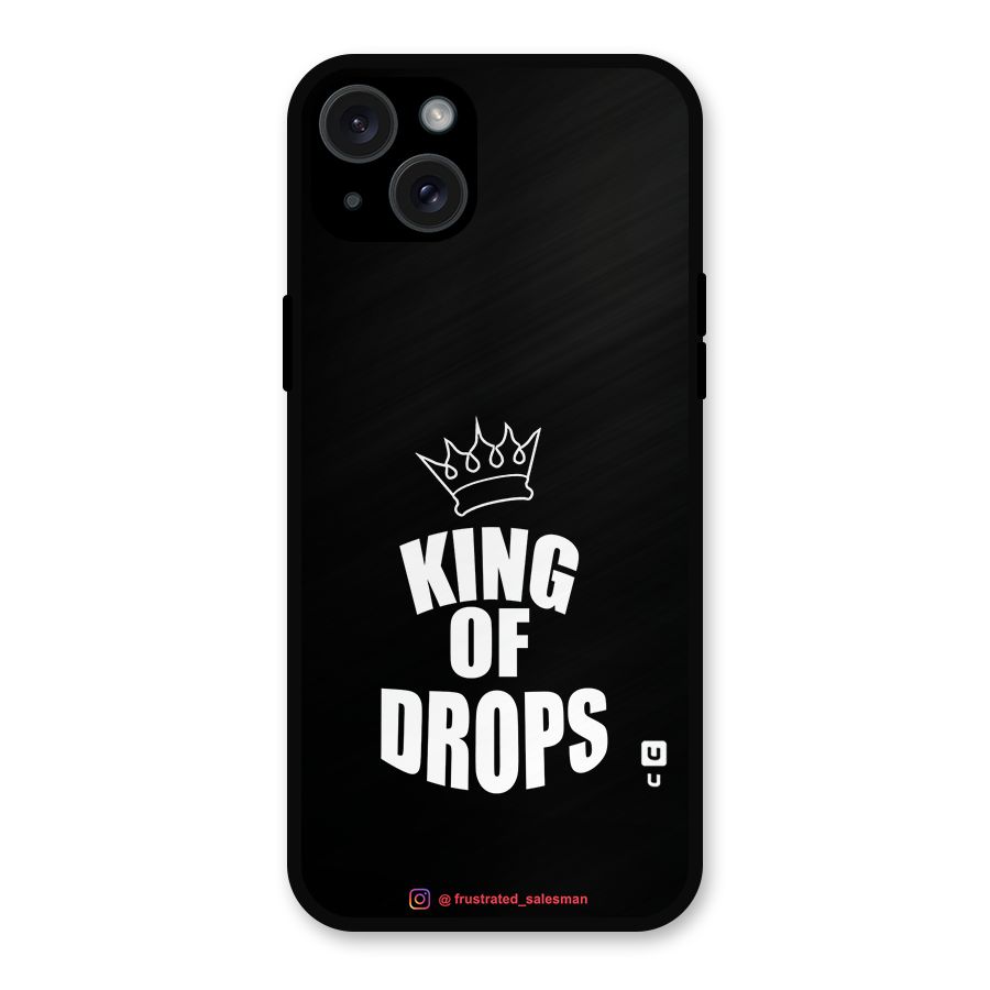 King of Drops Black Metal Back Case for iPhone 15 Plus